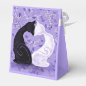 Ballotins Boîte de faveur violette de couple de chat d'amour (Arrière)