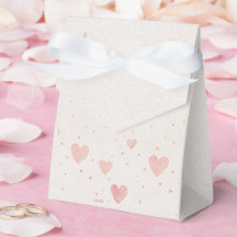 Boîte de faveurs Cœurs Rose Tendre