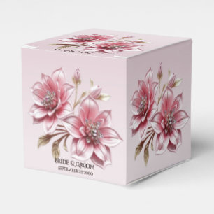 Ballotins Boîte de Faveurs de Fleurs Roses Modernes