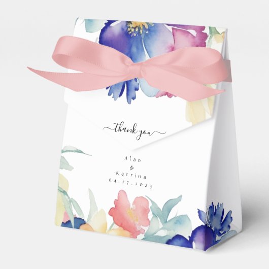 Ballotins Boîte de Faveurs de Fleurs Vibrantes Bohème (Verso)