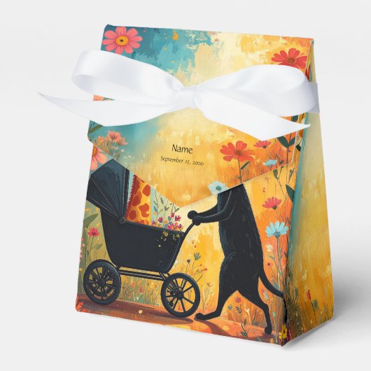 Ballotins Boîte de faveurs de girafe de chat mignon (Verso)