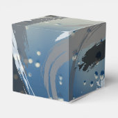 Ballotins Boîte de Faveurs Noir, Blanc & Gris Brushstrokes (Arrière)