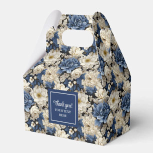 Ballotins Boîte de Faveurs Personnalisée avec Fleurs Bleues 