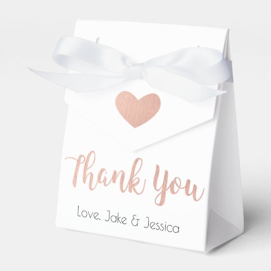 Ballotins Boîte de Favor de mariage avec Merci Rose en or (Verso)