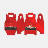 Ballotins Boîte de favoritisme de mariage noir et rouge (Déplié)