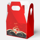 Ballotins Boîte de favoritisme de mariage noir et rouge (Ouvert)