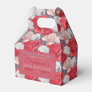 Ballotins Boîte de Fête d'Anniversaire Rose Gras pour Filles