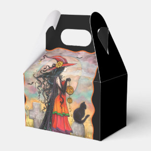 Ballotins Boîte de fête de cadeau de sorcière et chat noir d