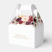 Ballotins Boîte de fiançailles Boho Automne Marsala Or  (Arrière)