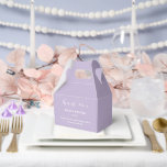 Ballotins Boîte de friandises pour fête<br><div class="desc">La boîte de faveurs de fête est présentée dans une élégante couleur lavande.
Personnalisez cet article et remplacez le texte d'exemple par le vôtre.
Conseil : il suffit d'ajouter vos délicieuses friandises et un ruban de fête.</div>