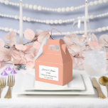 Ballotins Boîte de friandises pour fête<br><div class="desc">La boîte de faveur de fête est montrée dans une couleur pêche élégante.
Personnalisez cet article et remplacez le texte de l'exemple par le vôtre.
Astuce : il suffit d'ajouter vos délicieuses friandises et un ruban de fête.</div>