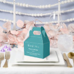 Ballotins Boîte de friandises pour fête<br><div class="desc">La boîte de faveur de fête est présentée dans une élégante couleur sarcelle.
Personnalisez cet article et remplacez le texte d'exemple par le vôtre.
Astuce : il suffit d'ajouter vos délicieuses friandises et un ruban festif.</div>