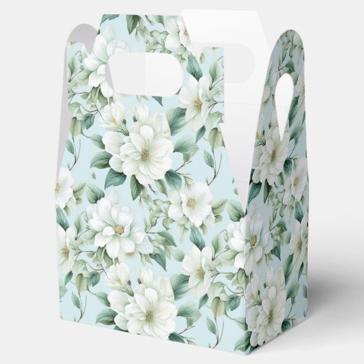 Ballotins Boîte de friandises pour fête aux fleurs blanches (Ouvert)