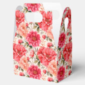 Ballotins Boîte de friandises pour fête aux pivoines roses (Ouvert)