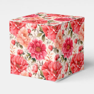 Ballotins Boîte de friandises pour fête aux pivoines roses