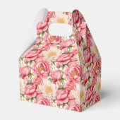 Ballotins Boîte de friandises pour fête aux pivoines roses (Arrière)