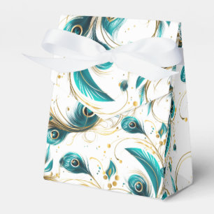 Ballotins Boîte de friandises pour fête aux plumes de paon