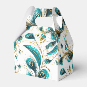 Ballotins Boîte de friandises pour fête aux plumes de paon