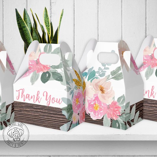 Ballotins Boîte de Gable de Faveur de Fête Florale Rustique