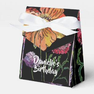 Ballotins Boîte de gâteau d'anniversaire florale rouge orang