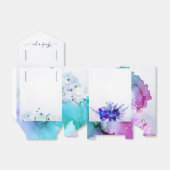 Ballotins Boîte de mariage à l'orchidée violette et bleue (Déplié)