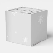 Ballotins Boîte de mariage blanc et Silver Snowflake (Arrière)