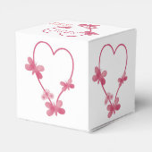 Ballotins Boîte de mariage Coeur rose et papillons (Arrière)