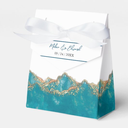 Ballotins Boîte de mariage en marbre bleu et or (Verso)