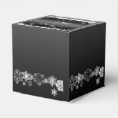 Ballotins Boîte de mariage Flocon de neige noir et blanc (Arrière)
