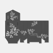 Ballotins Boîte de mariage florale argent moderne (Déplié)