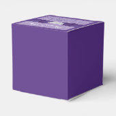 Ballotins Boîte de mariage florale blanche violette IMPRIMÉE (Arrière)