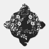 Ballotins Boîte de mariage florale noire et blanche (Déplié)
