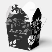 Ballotins Boîte de mariage florale noire et blanche (Ouvert)
