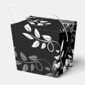 Ballotins Boîte de mariage florale noire et blanche (Arrière)