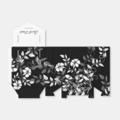 Ballotins Boîte de mariage florale noire et blanche (Déplié)