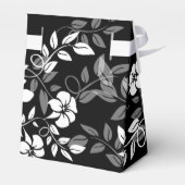 Ballotins Boîte de mariage florale noire et blanche (Arrière)