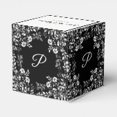 Ballotins Boîte de mariage florale noire et blanche (Arrière)