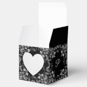 Ballotins Boîte de mariage florale noire et blanche (Ouvert)