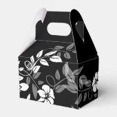 Ballotins Boîte de mariage florale noire et blanche (Arrière)