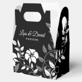 Ballotins Boîte de mariage florale noire et blanche (Ouvert)