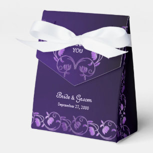 Ballotins Boîte de mariage florale pourpre