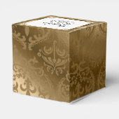Ballotins Boîte de mariage Gold Damask Silk Posh Wedding Fav (Arrière)