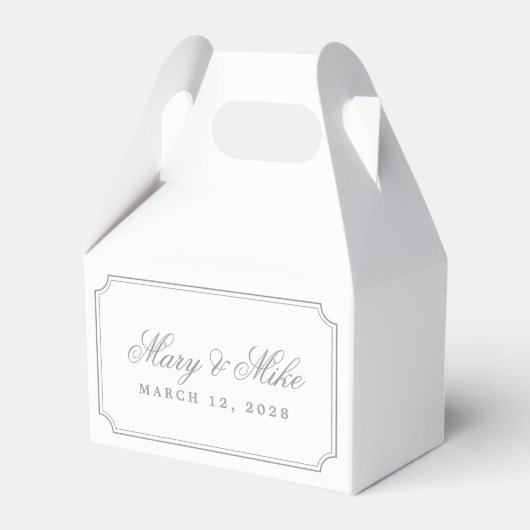 Ballotins Boîte de mariage gris argent classique (Verso)