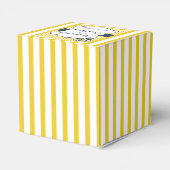 Ballotins Boîte de mariage moderne en bande bleue et jaune (Arrière)