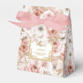 Ballotins Boîte de mariage moderne en ivoire rose rose rose (Verso)