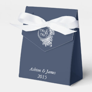 Ballotins Boîte de mariage personnalisée Navy Mr & Mrs