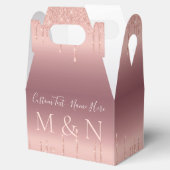 Ballotins Boîte de mariage personnalisée Rose Gold Blush (Ouvert)