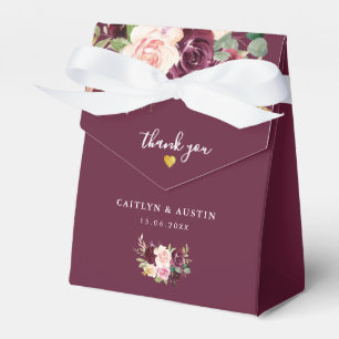 Ballotins boîte de mariage prune violette et floue