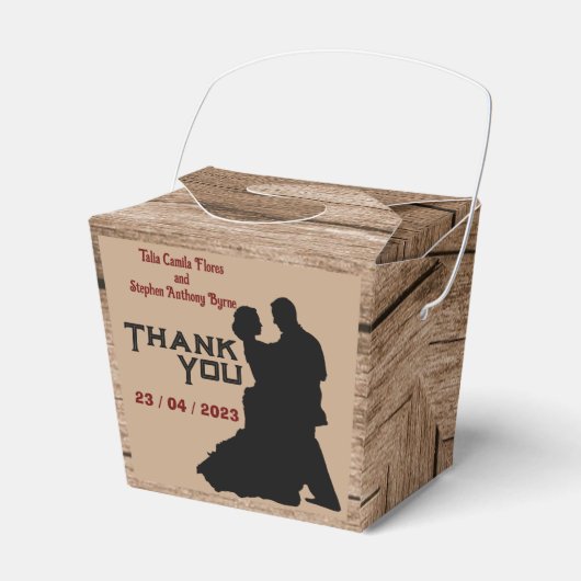 Ballotins Boîte de mariage style bois (Verso)