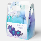 Ballotins Boîte de mariage violet et orchidée bleue (Ouvert)